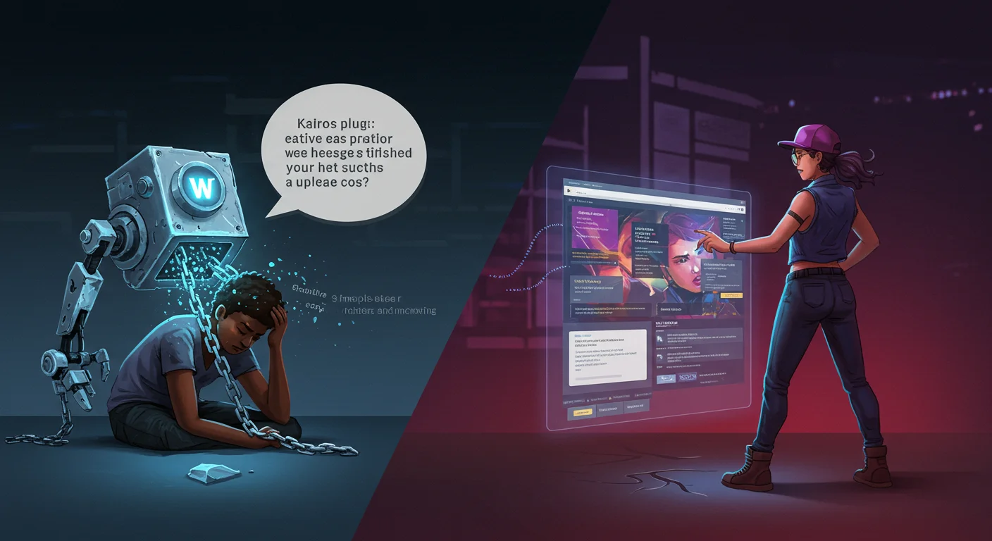 A creative freed from the chains of binary code thanks to an AI that translates her ideas into a vibrant and clear WordPress.